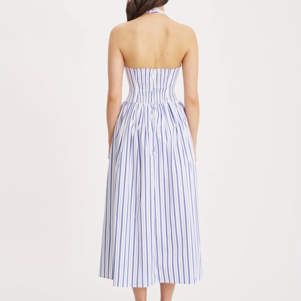 Mackenna Navy Stripe Halter Smock
Back Maxi Dress - Picture 6 of 8